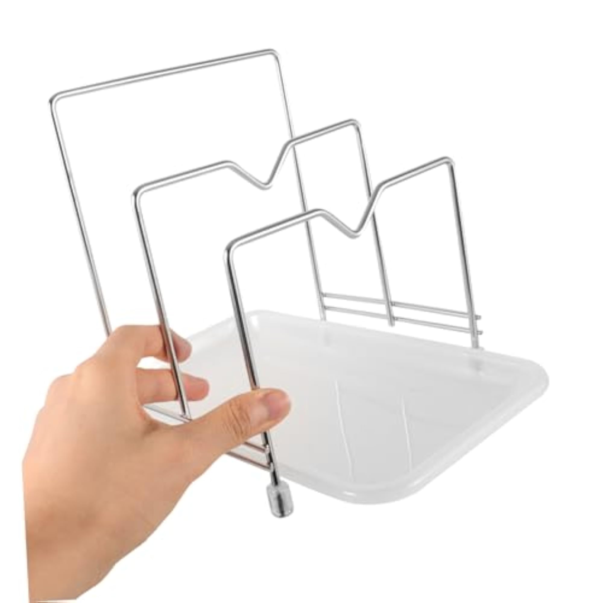 Stainless Steel Cutting Board Holder Stand for Pan Lids